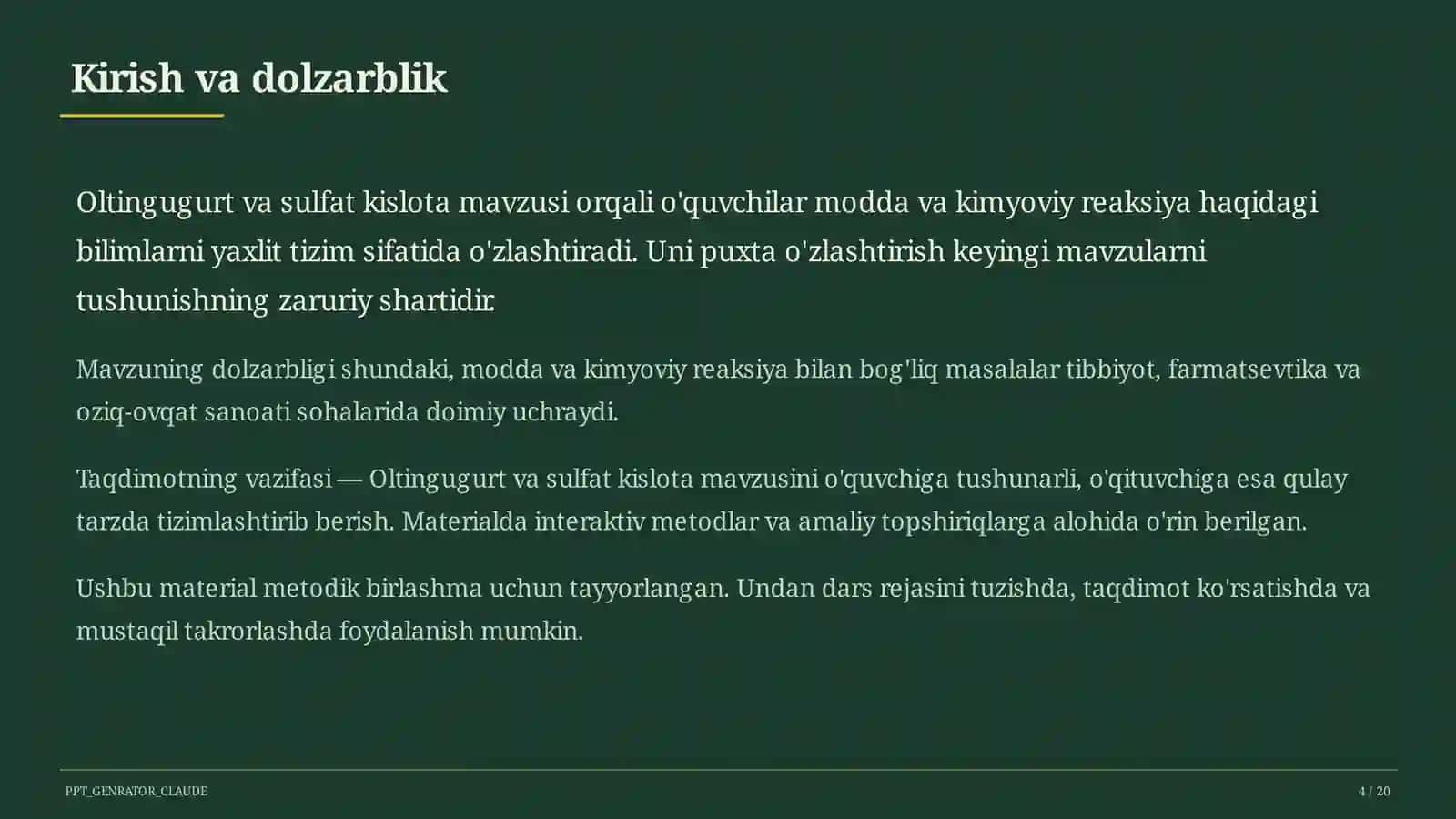 Oltingugurt va sulfat kislota (9-sinf) 4