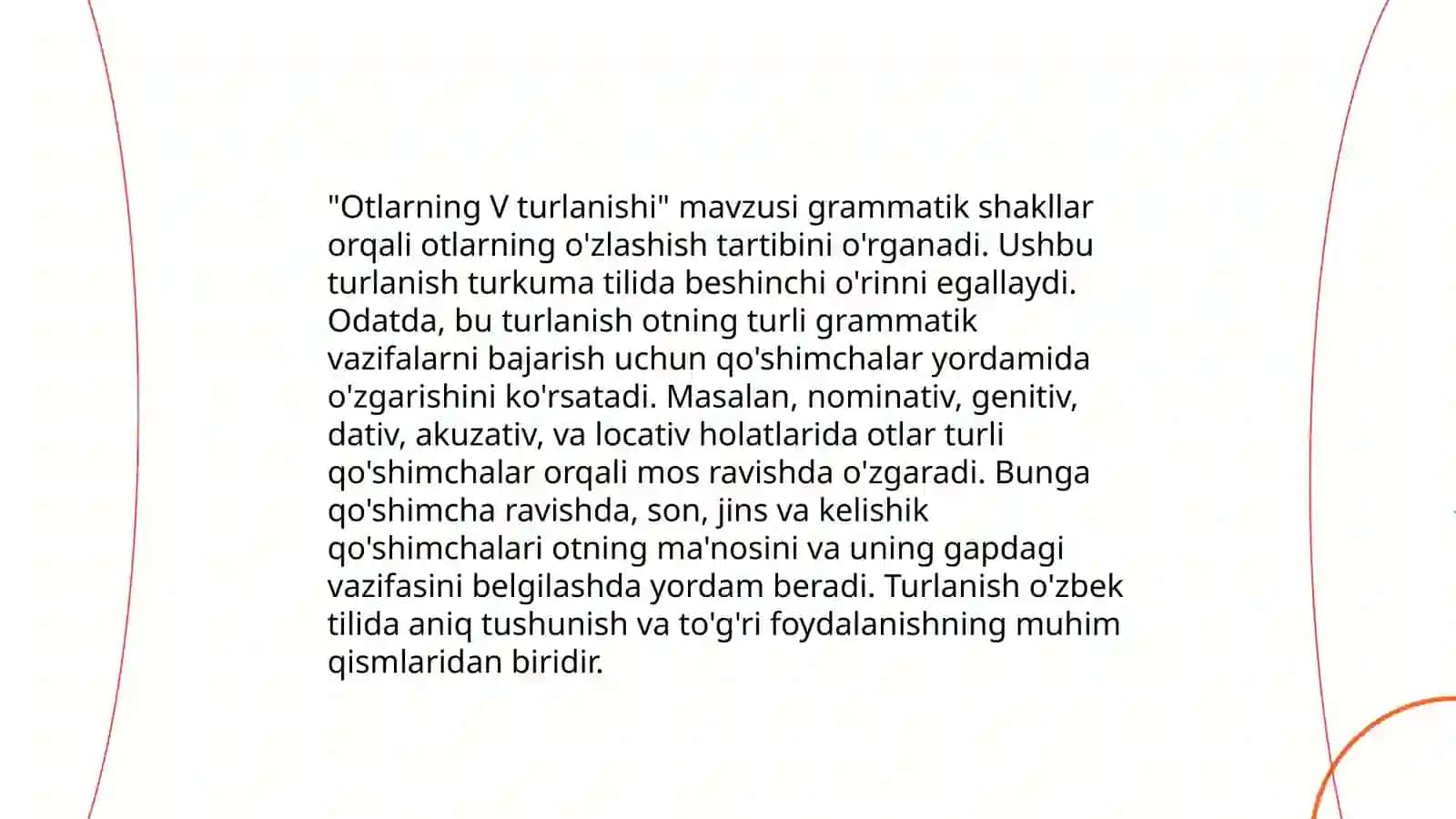 Otlarning 1 va 5 turlanishiga oid test savollar 4