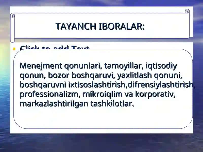 Menejment qonunlari va tamoyillari 4