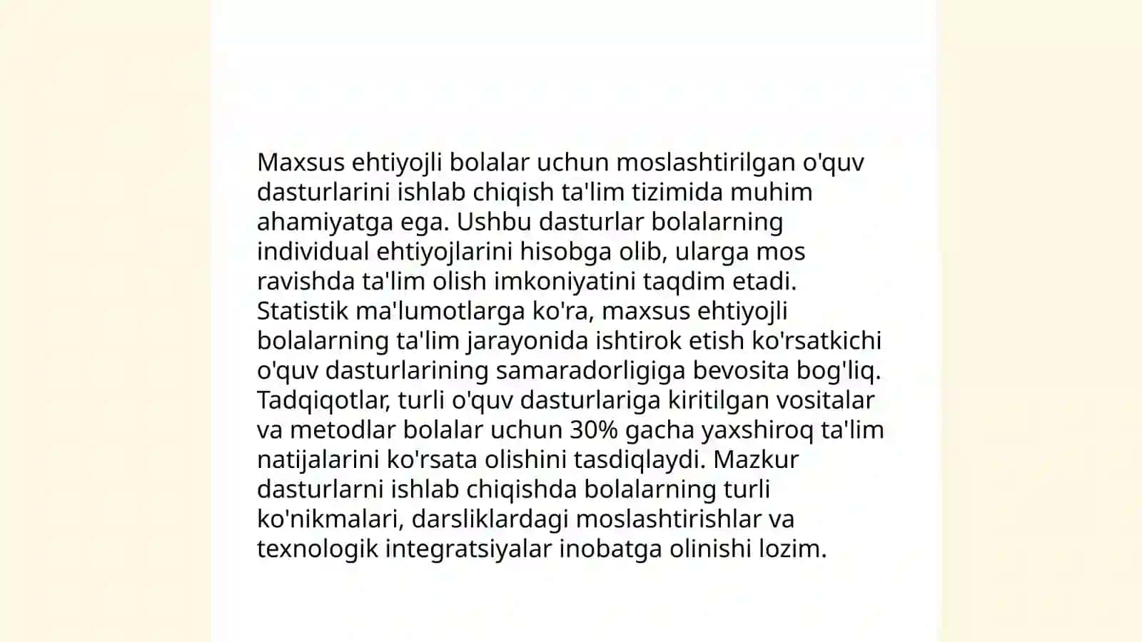 Inklyuziv taʼlimda oʻquv tarbiya jarayonining samaradorligini oshirish yoʻllari 4