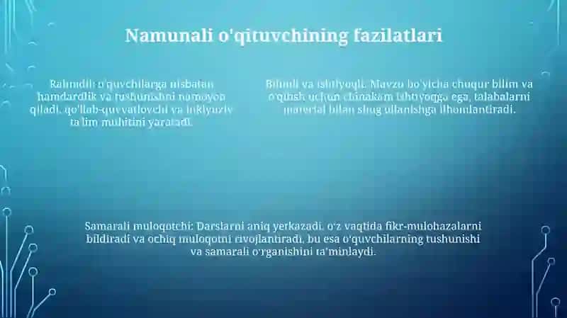 OʻQituvchining Xarakteri 4