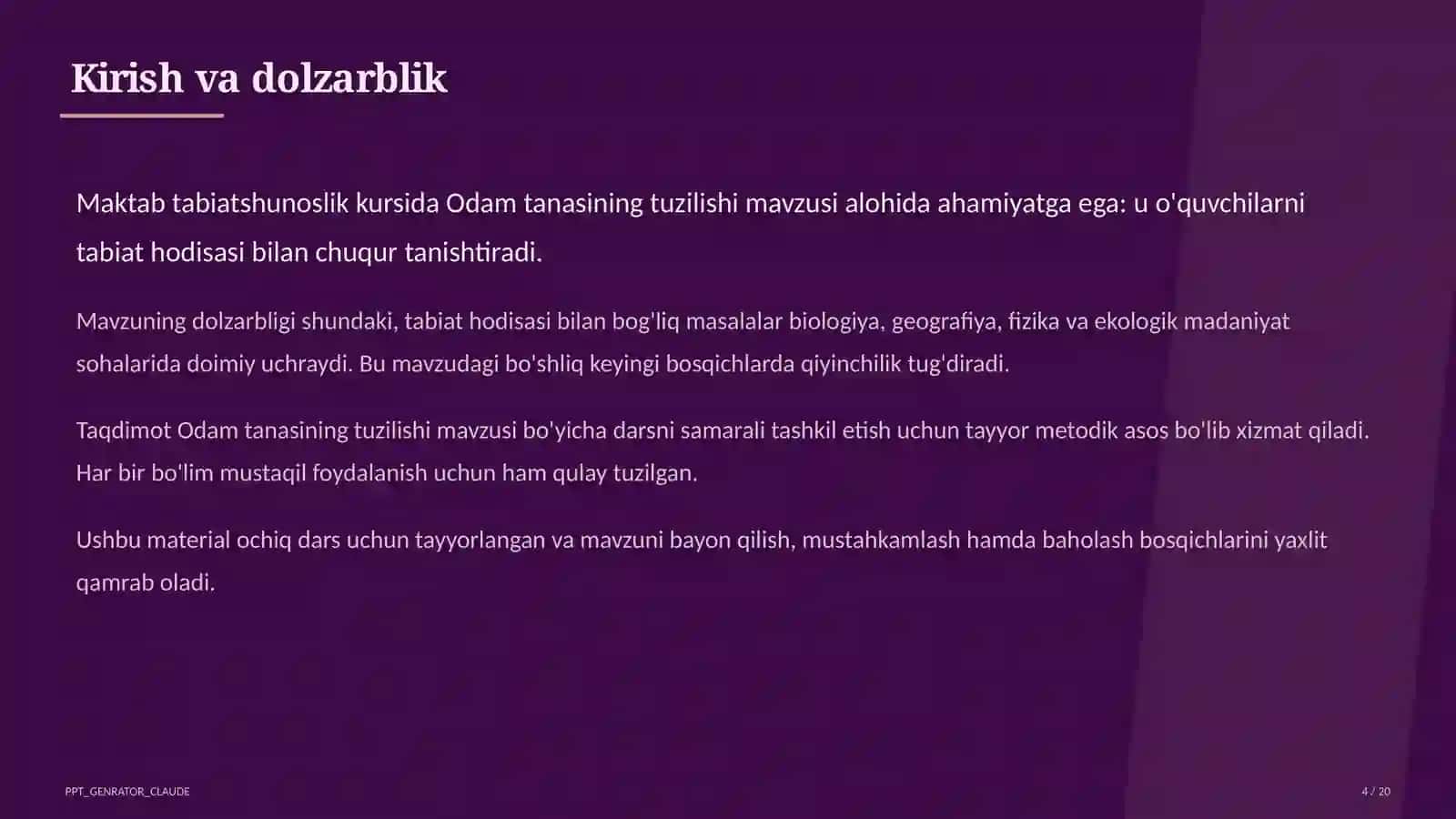 Odam tanasining tuzilishi (2-sinf) 4