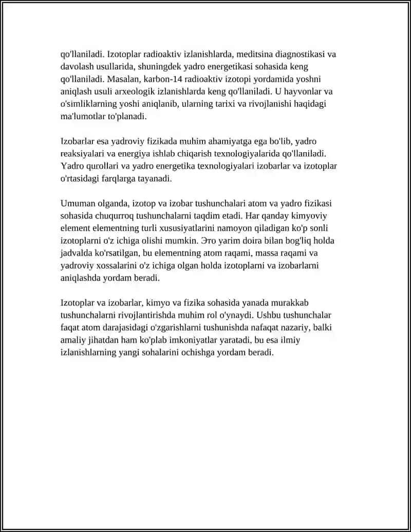 IZATOP VA IZOBARLAR. YADRO REAKSIYALARI. RADIOAKTIVLIK 4