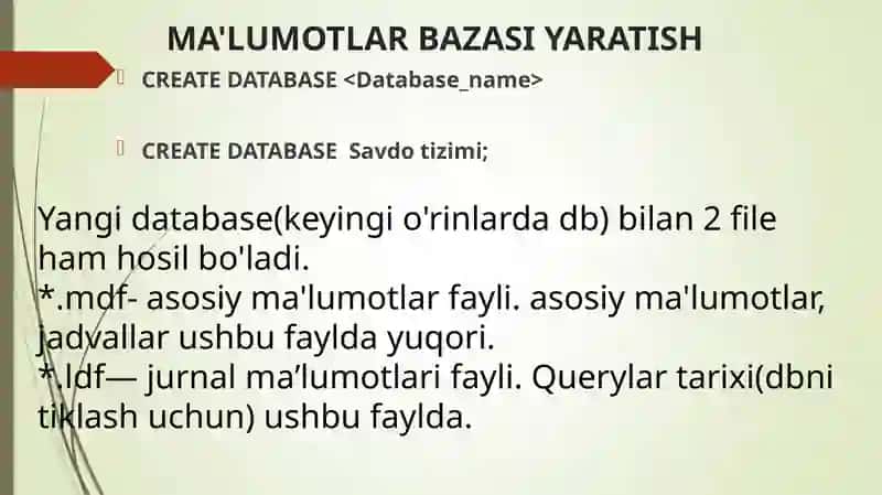 SQL daburnishlari 4