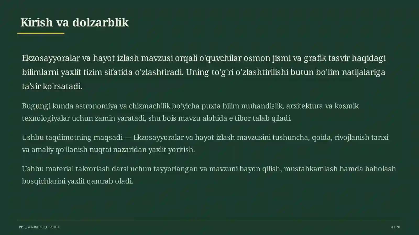 Ekzosayyoralar va hayot izlash (11-sinf) 4