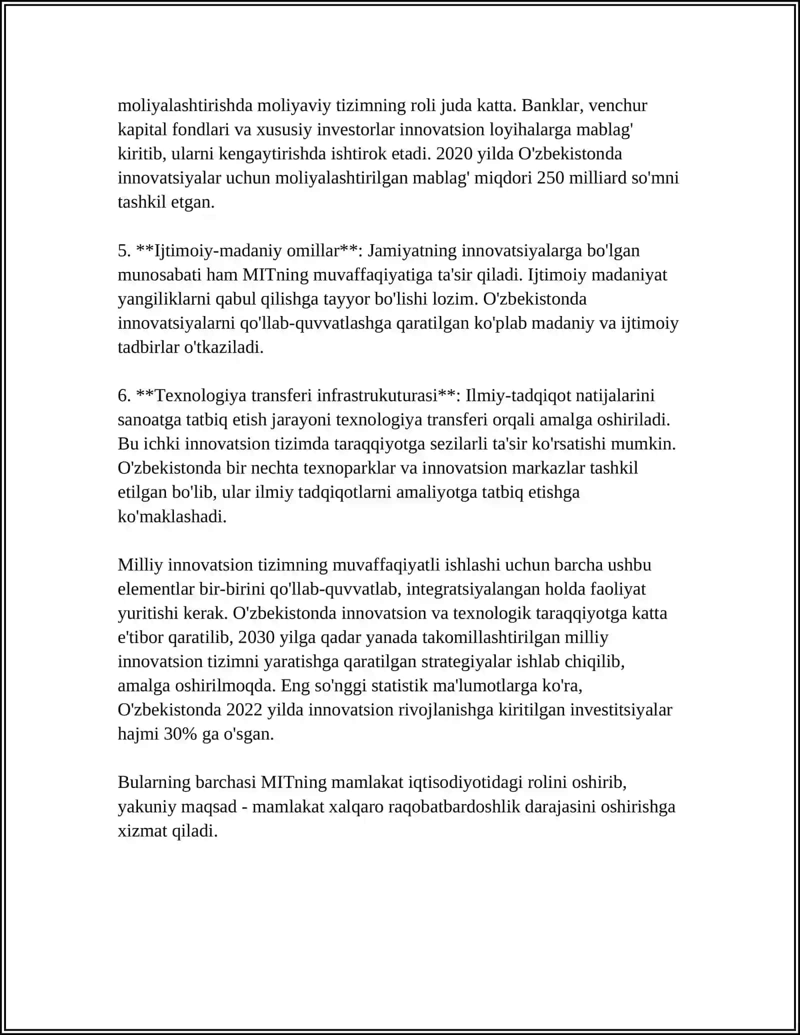 MILLIY INNOVATSION TIZIMLARNING TAQQOSLAMA TAHLILI VA TASNIFLANISHI 4
