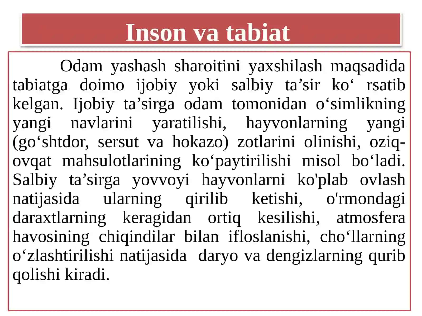 Inson va tabiat 4