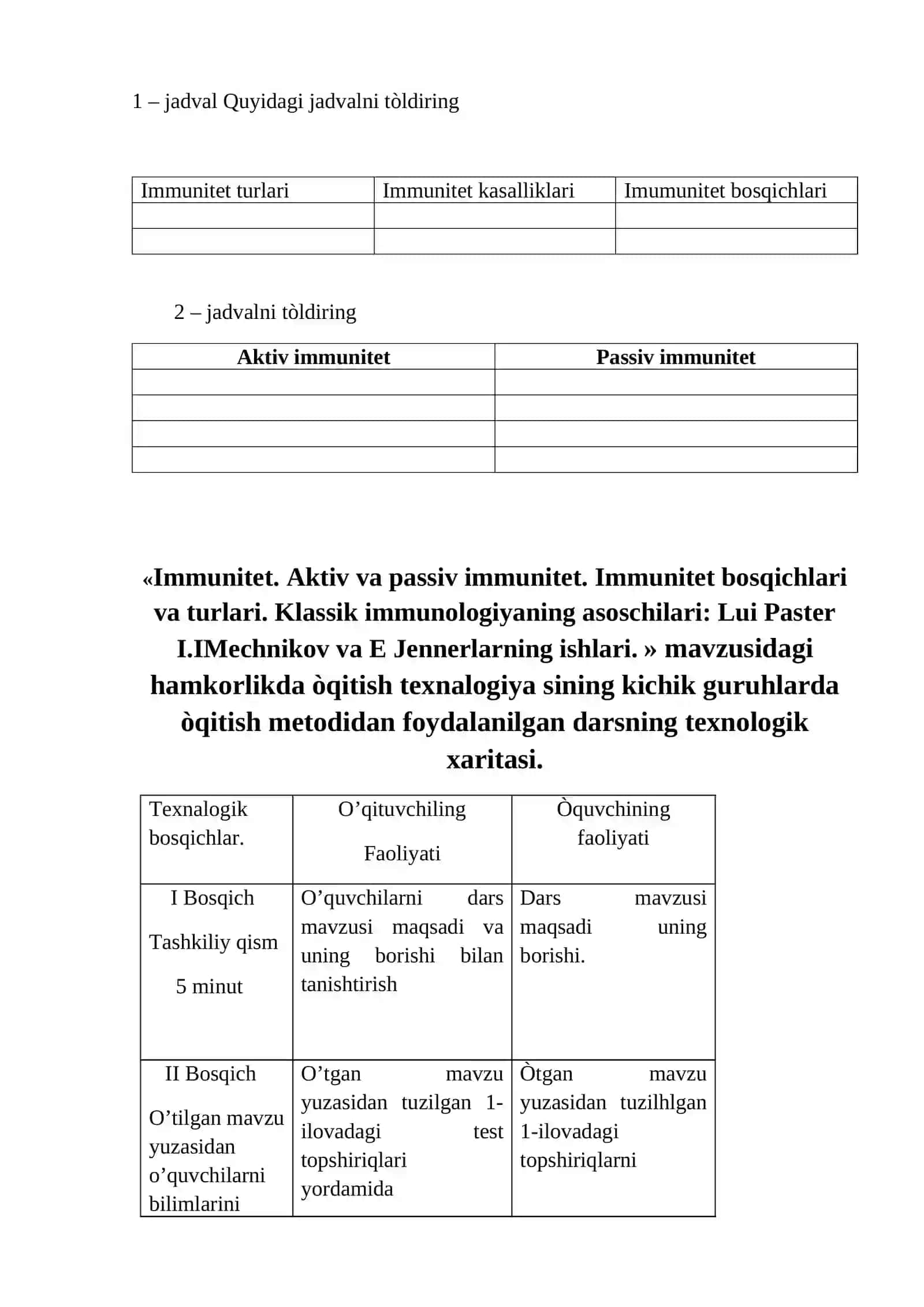 Immunitet. Aktiv va passiv immunitet. Immunitet bosqichlari va turlari. Klassik immunologiyaning asoschilari: Lui Paster I.IMechnikov va E Jennerlarning ishlari 4