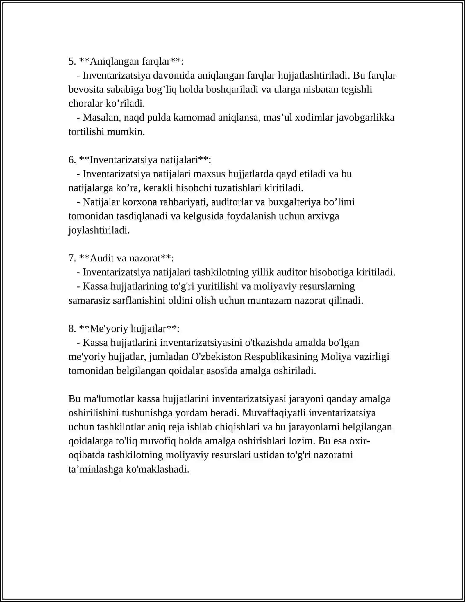 KASSA VA KASSA MUAMMOLARI AUDITI 4