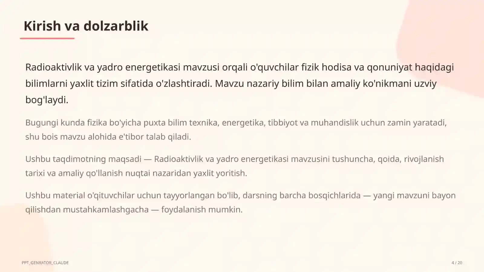 Radioaktivlik va yadro energetikasi (11-sinf) 4