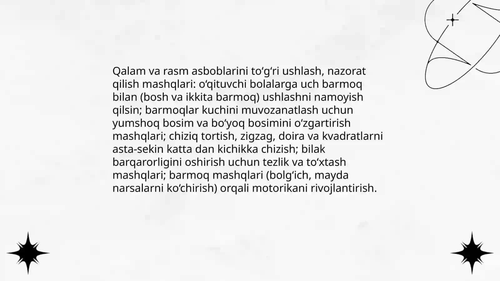 Boshlangʻich sinf oʻquvchilarini rasm chizishga oʻrgatish bosqichlari 4
