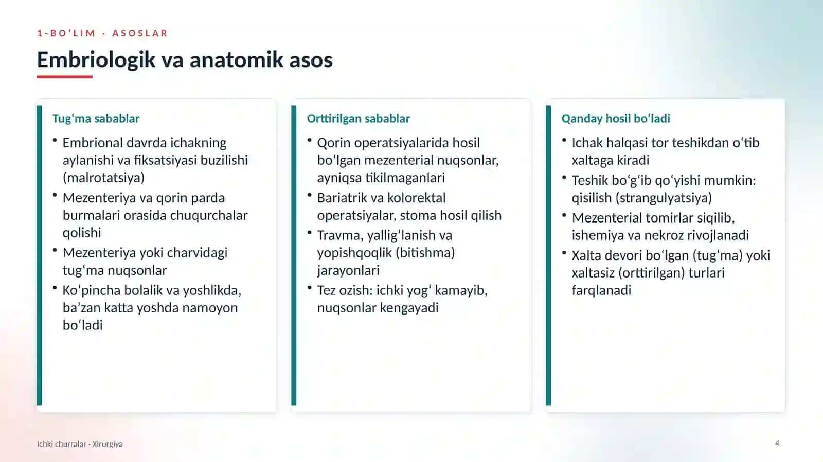 XIRURGIYA · QORIN BO‘SHLIG‘I KASALLIKLARI 4
