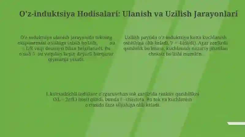 Zanjirni uzish va ulashdagi o'zinduksiya xodisalari 4