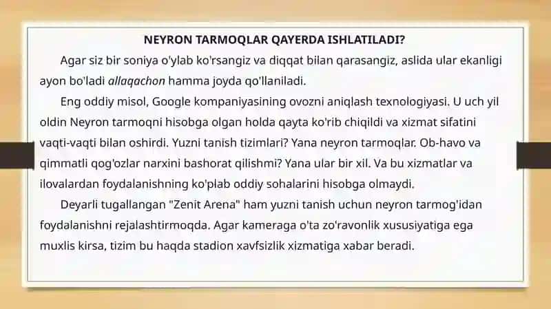 Neyron tarmoqlar 4