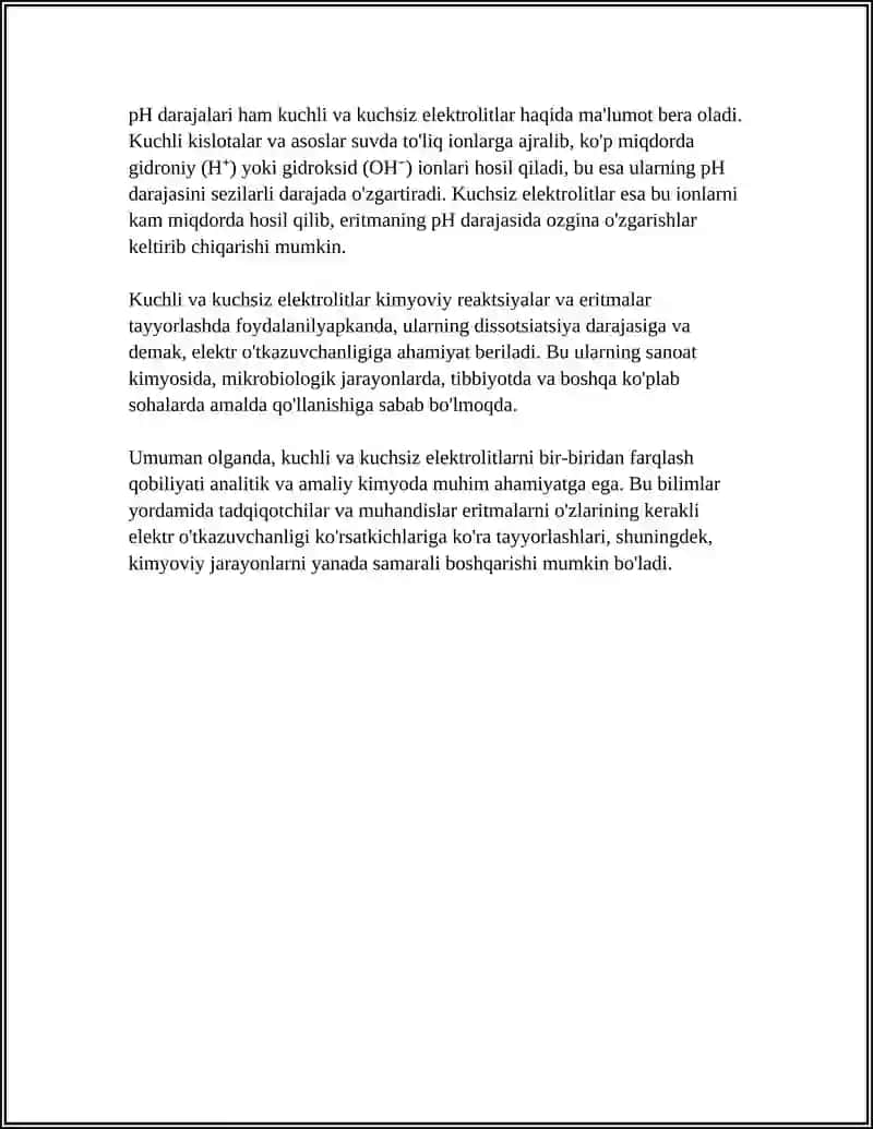 KUCHLI VA KUCHSIZ ELEKTROLITLAR 4