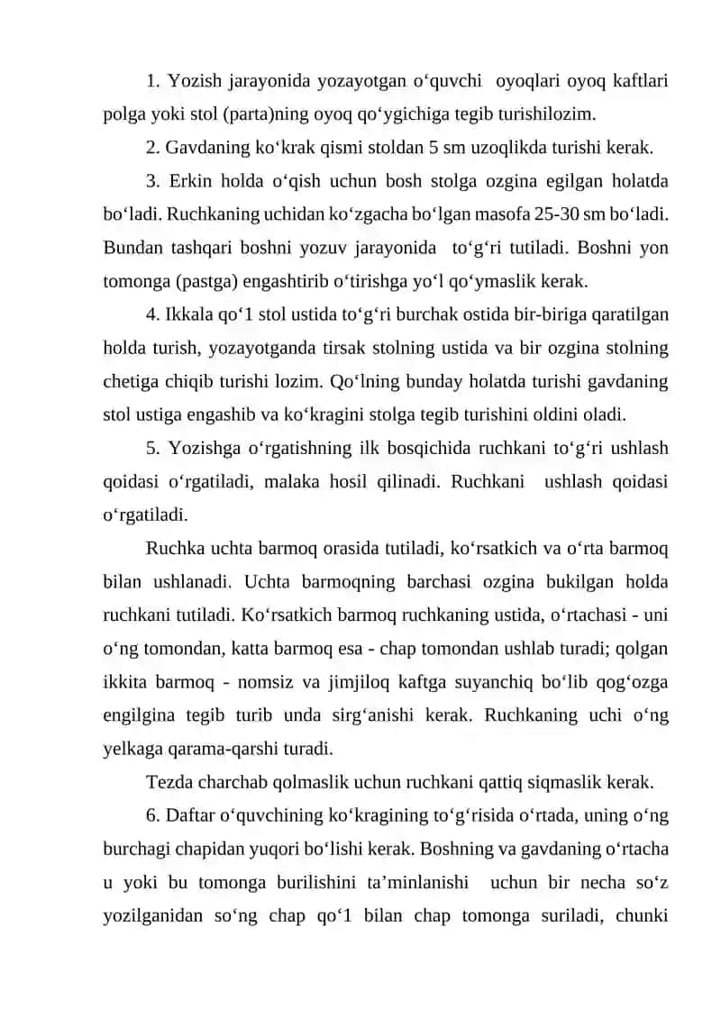 XUSNIXATGA OʻRGATISHNING GIGENIK JIHATLARI 4
