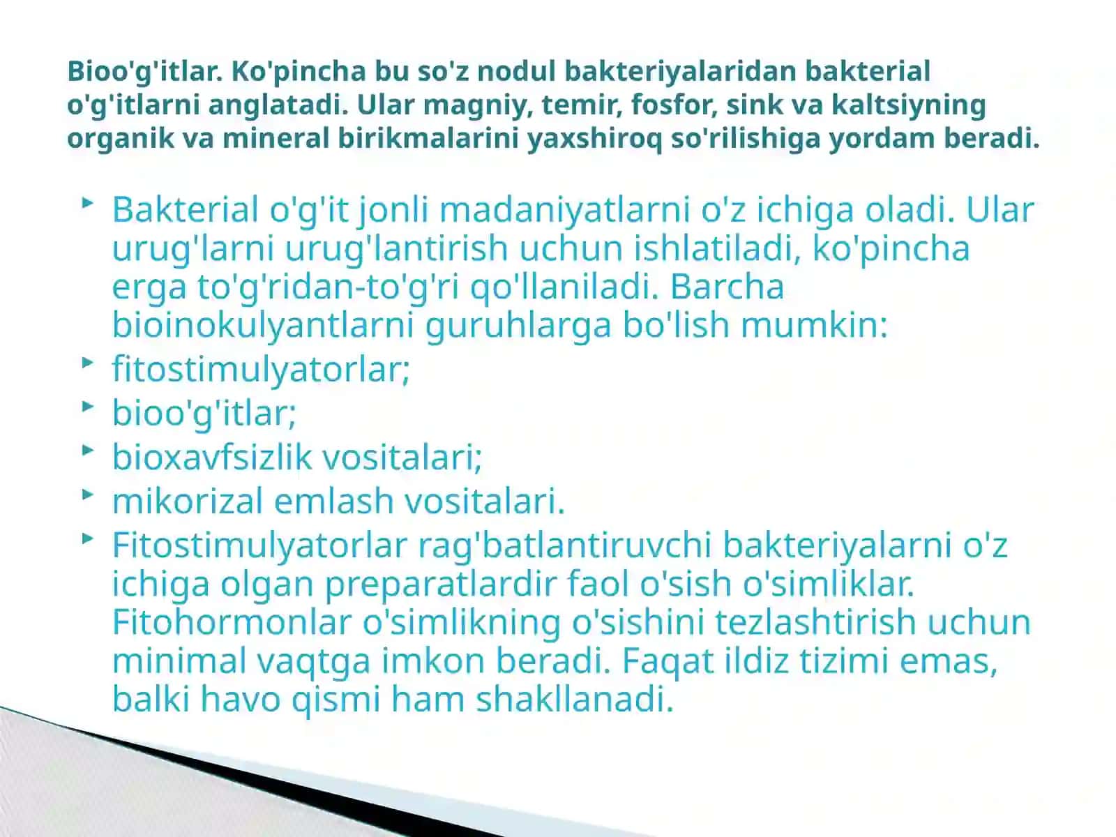 Bakteriologik  o’g’itlar va ularning qo’llanilishi 4