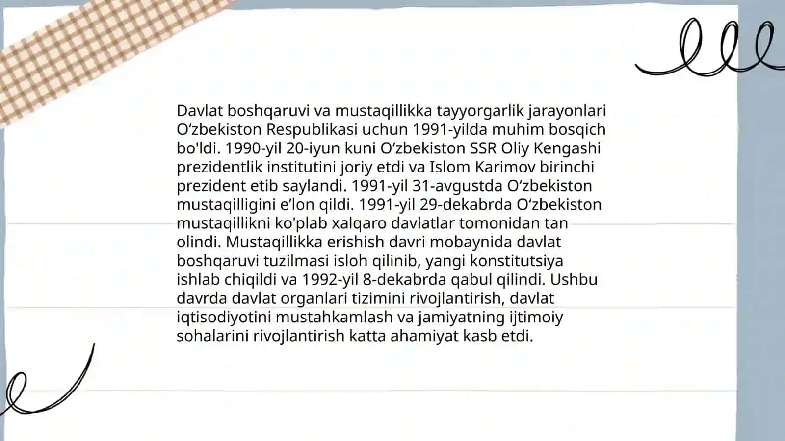 Mustaqilikka erishish arafasida O'zbekistondagi ijtimoiy siyosiy jarayonlar 4