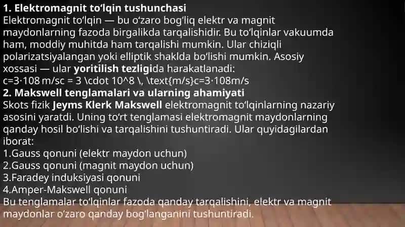 Elektromagnit to'lqinlar 4