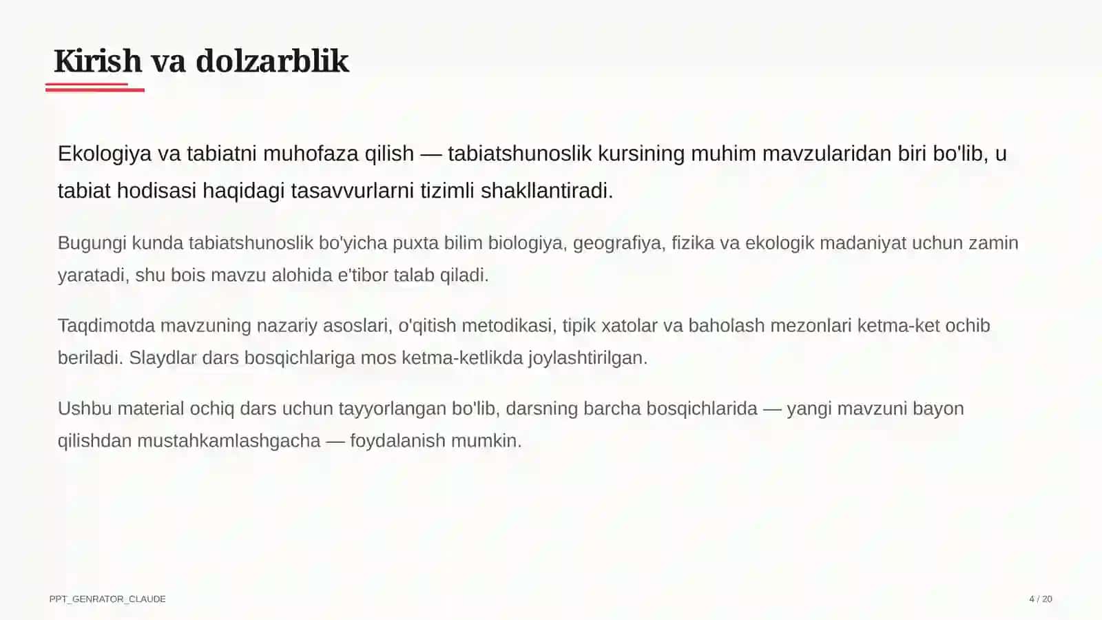 Ekologiya va tabiatni muhofaza qilish (4-sinf) 4