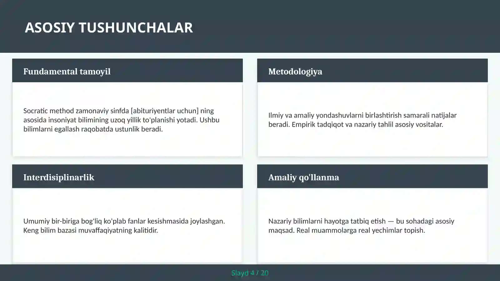 Socratic method zamonaviy sinfda [abituriyentlar uchun] 4