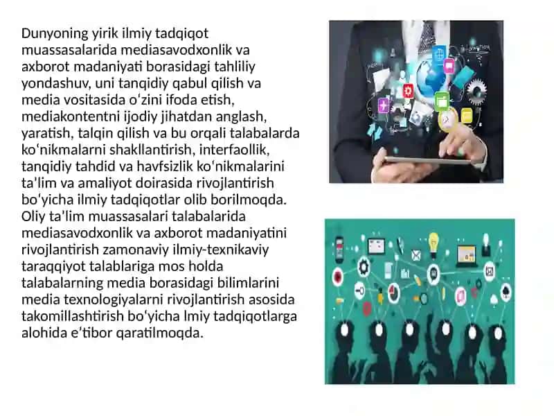 Yangi oʻzbekistonda mediasavodxonlik va axborot madaniyatining  oʻrni va ahamiyati 4