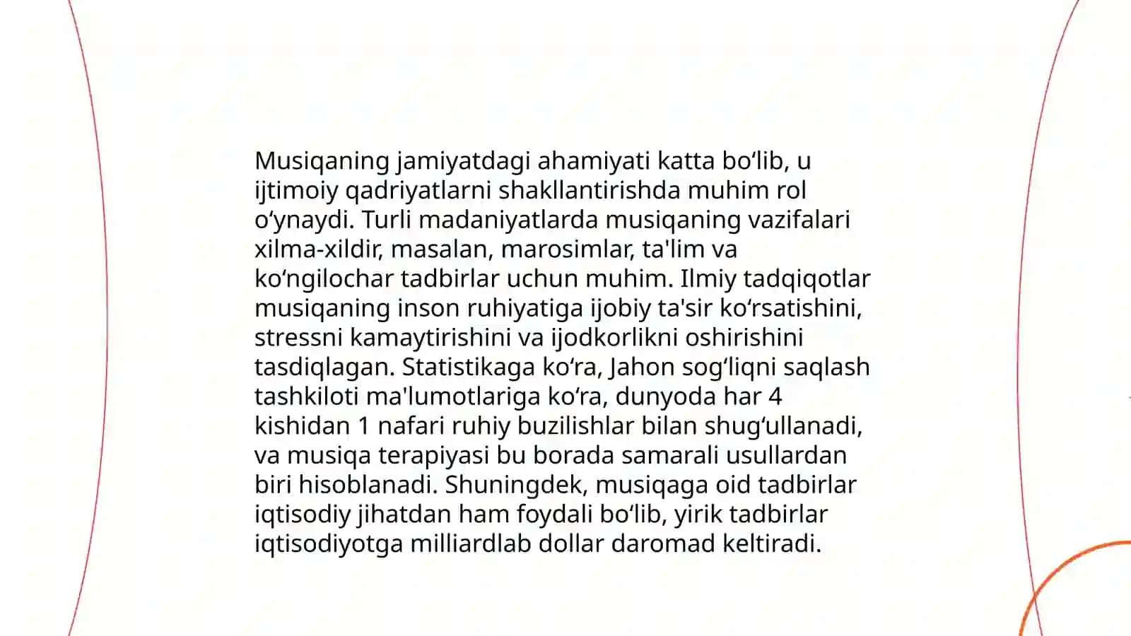 Musiqa san'atining hayotdagi o'rni va roli 4