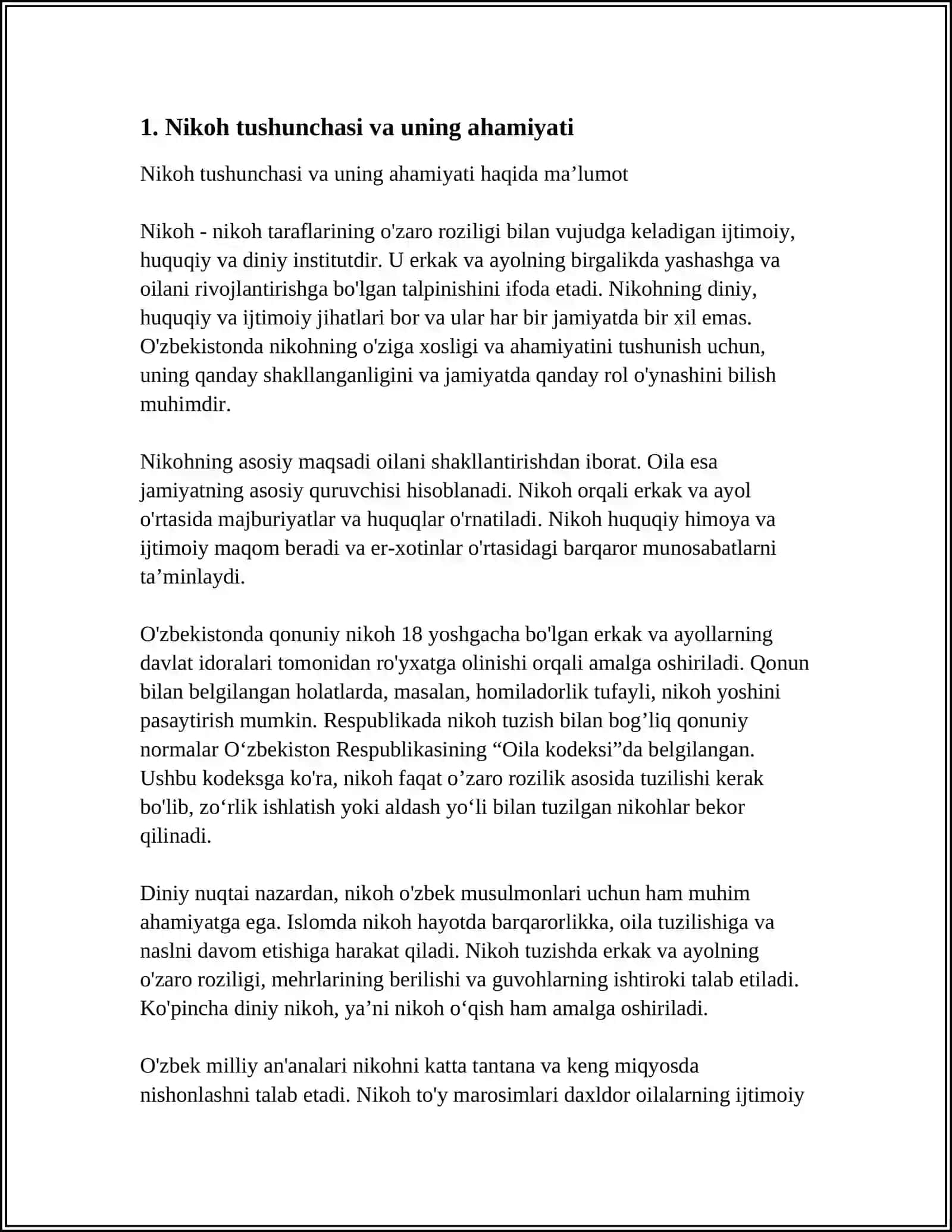 ISLOM HUQUQSHUNOSLIGIDA OILA NIKOH,TALOQ,IDDA,ZIHOR, TUSHUNCHALARI 4