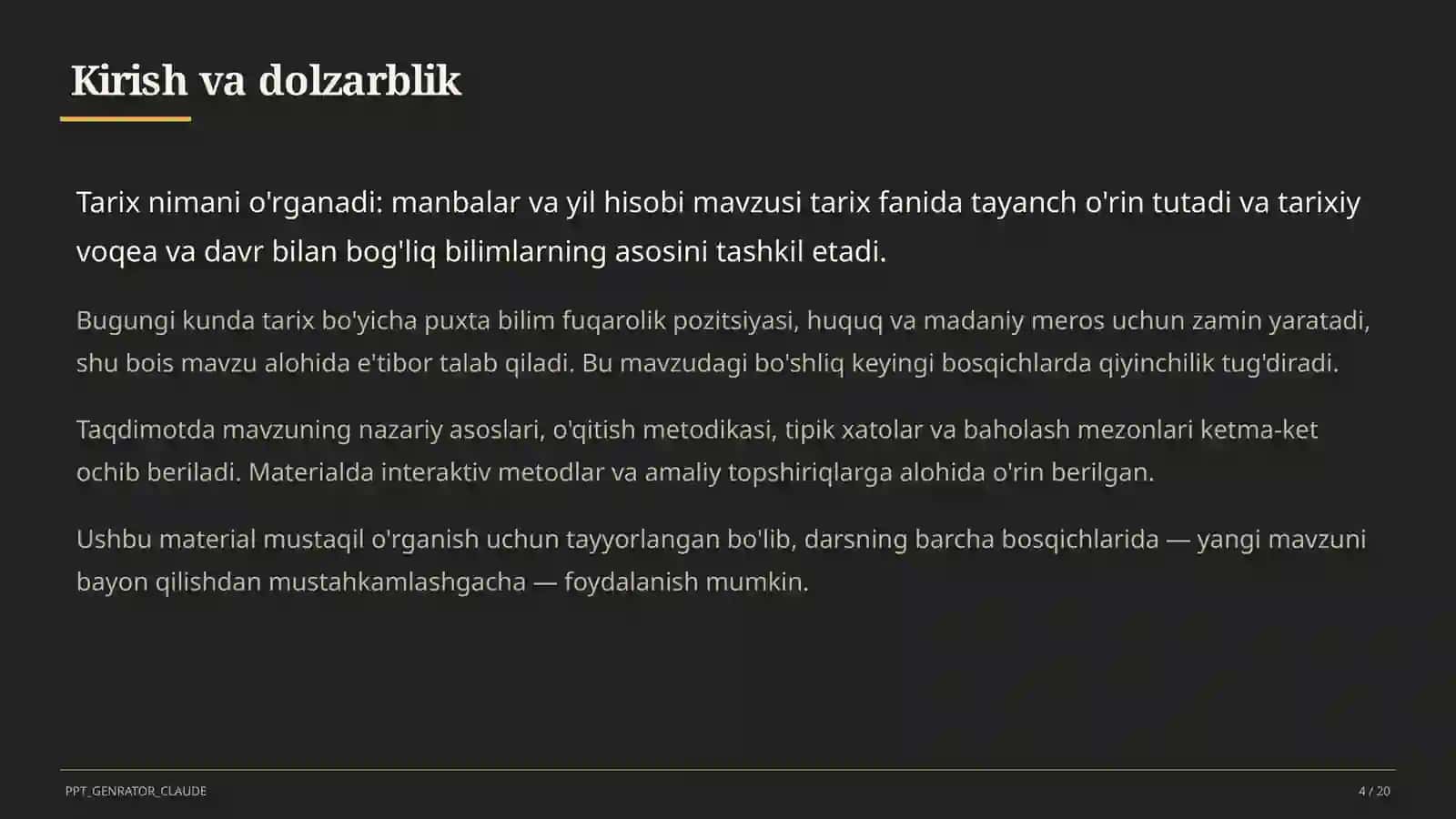 Tarix nimani o'rganadi: manbalar va yil hisobi (5-sinf) 4