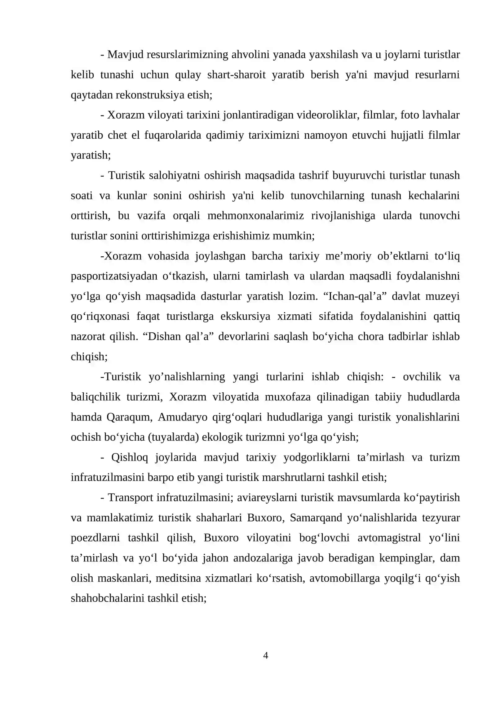 Turistik xizmatlar bozori fanidan tayyorlangan Kurs ishi 4