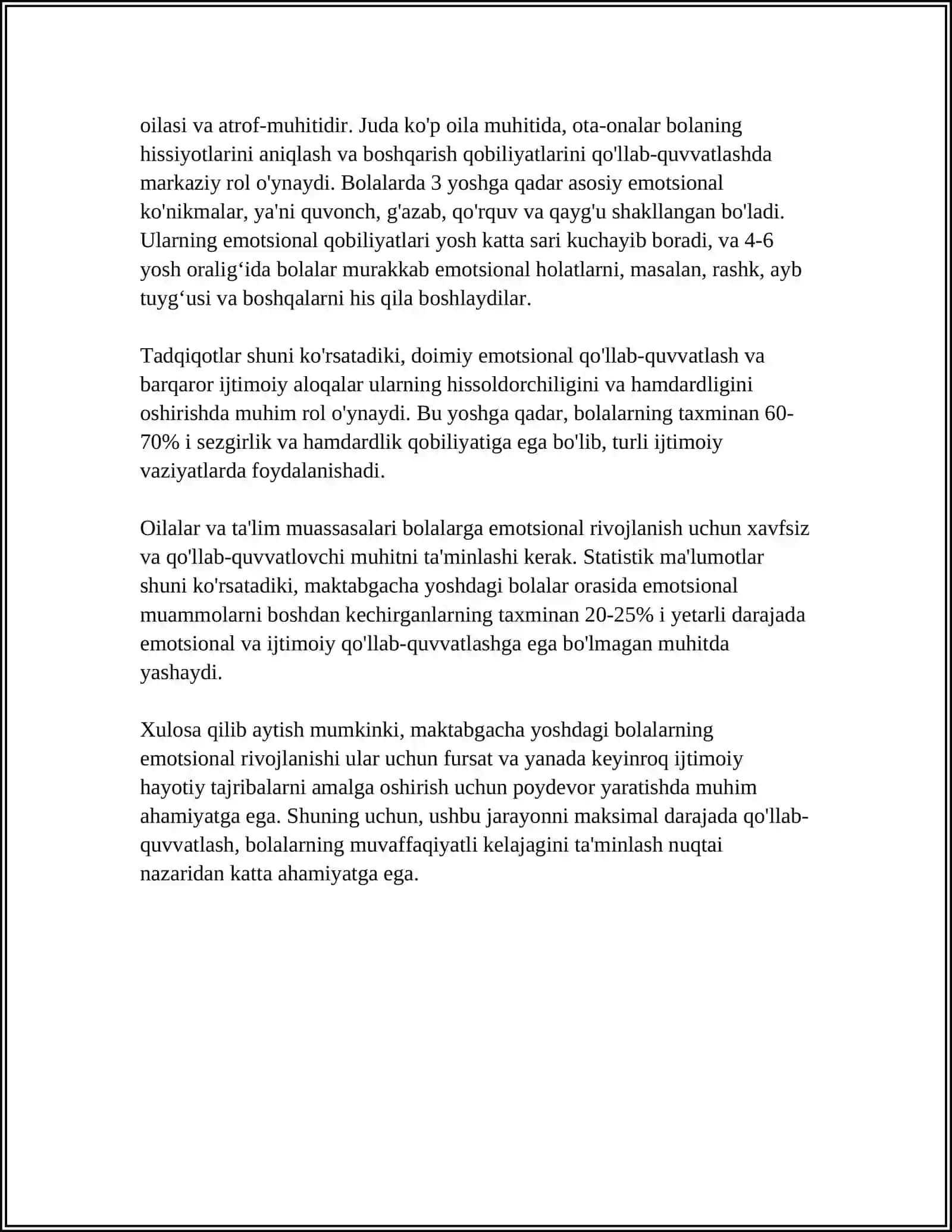 MAKTABGACHA BOʻLGAN BOLALARNING PSIXOLOGIK RIVOJLANISHI 4