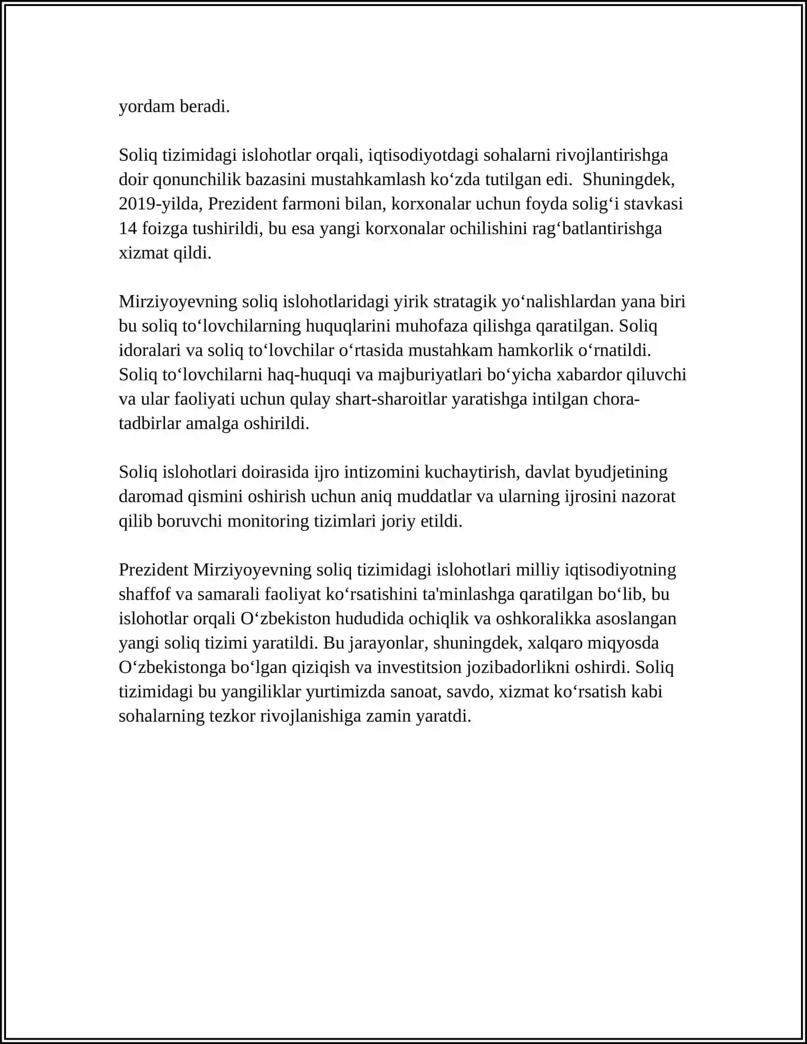 PRIZIDENT SH.MIRZIYAEVNING IQTISODIY SOHADAGI ISLOHATLARI 4