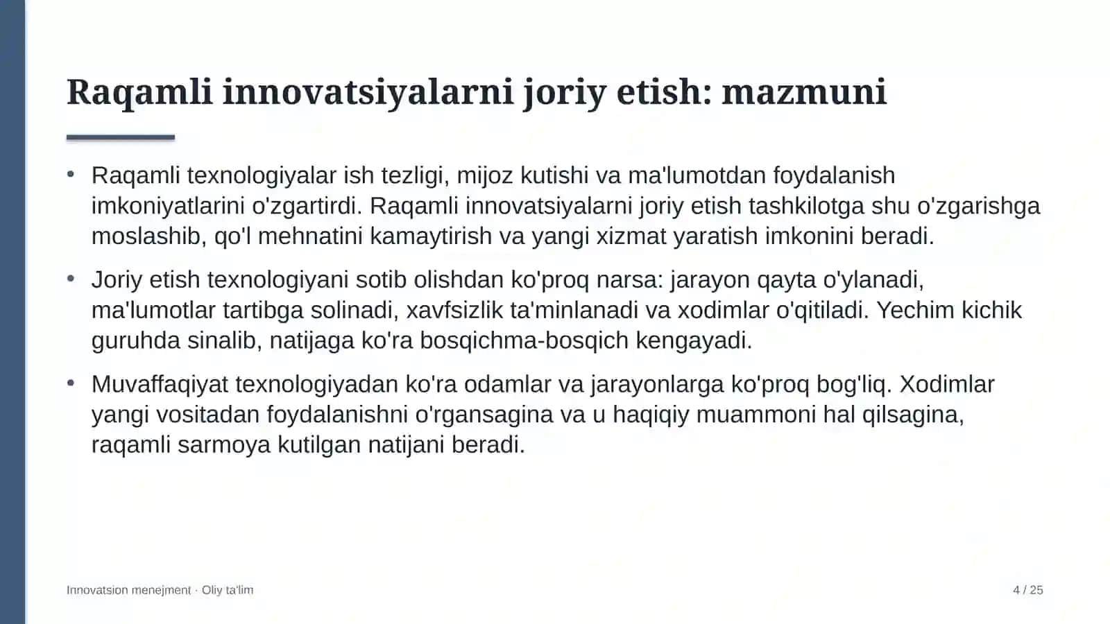 Aviatsiya texnikasini ta'mirlash korxonalarida raqamli innovatsiyalarni joriy etish 4