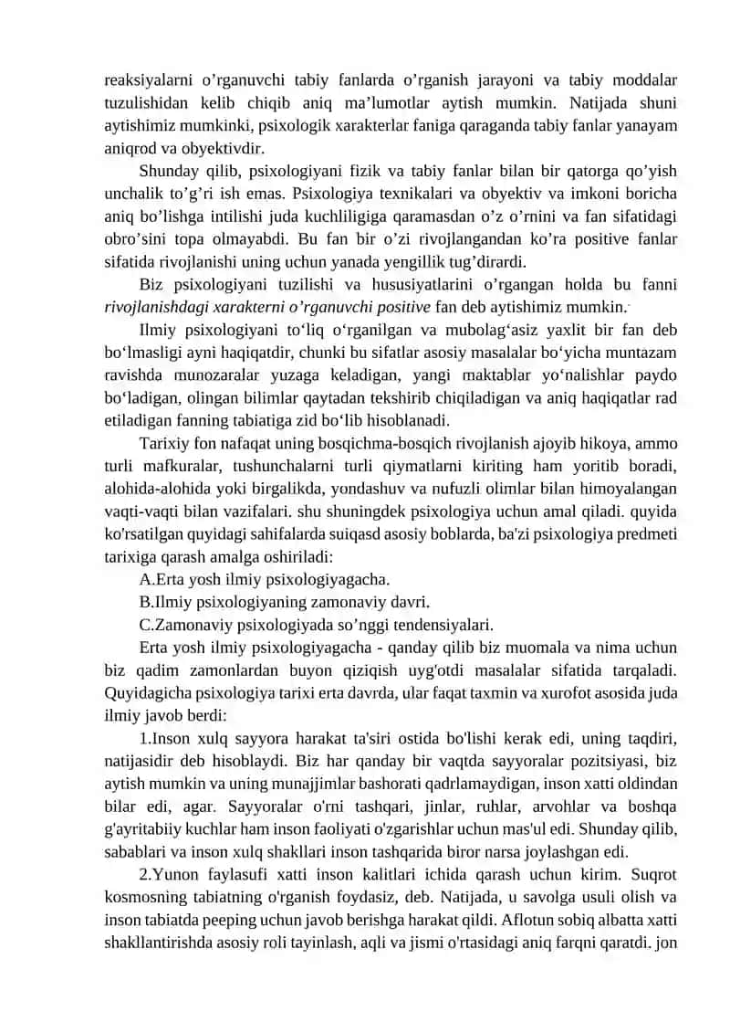 MODUL. UMUMIY PSIXOLOGIYA FANINING TARAQQIYOTI 4
