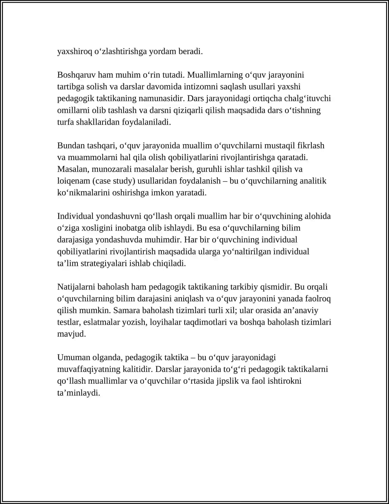 "PEDAGOGIK TAKT VA PEDAGOGIK ETIKA" 4