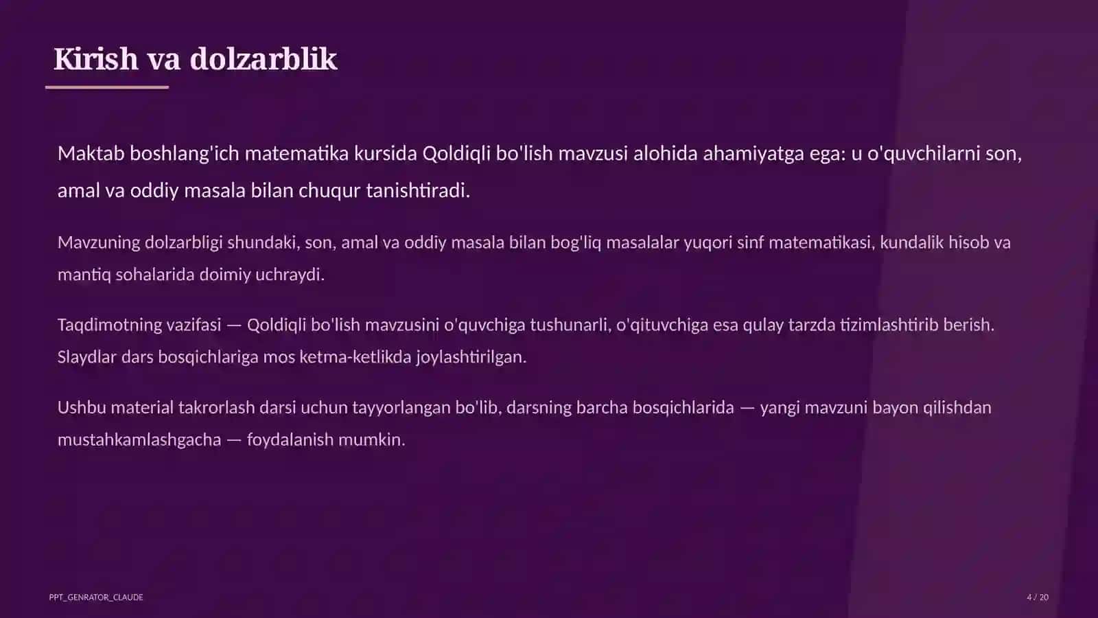 Qoldiqli bo'lish (3-sinf) 4