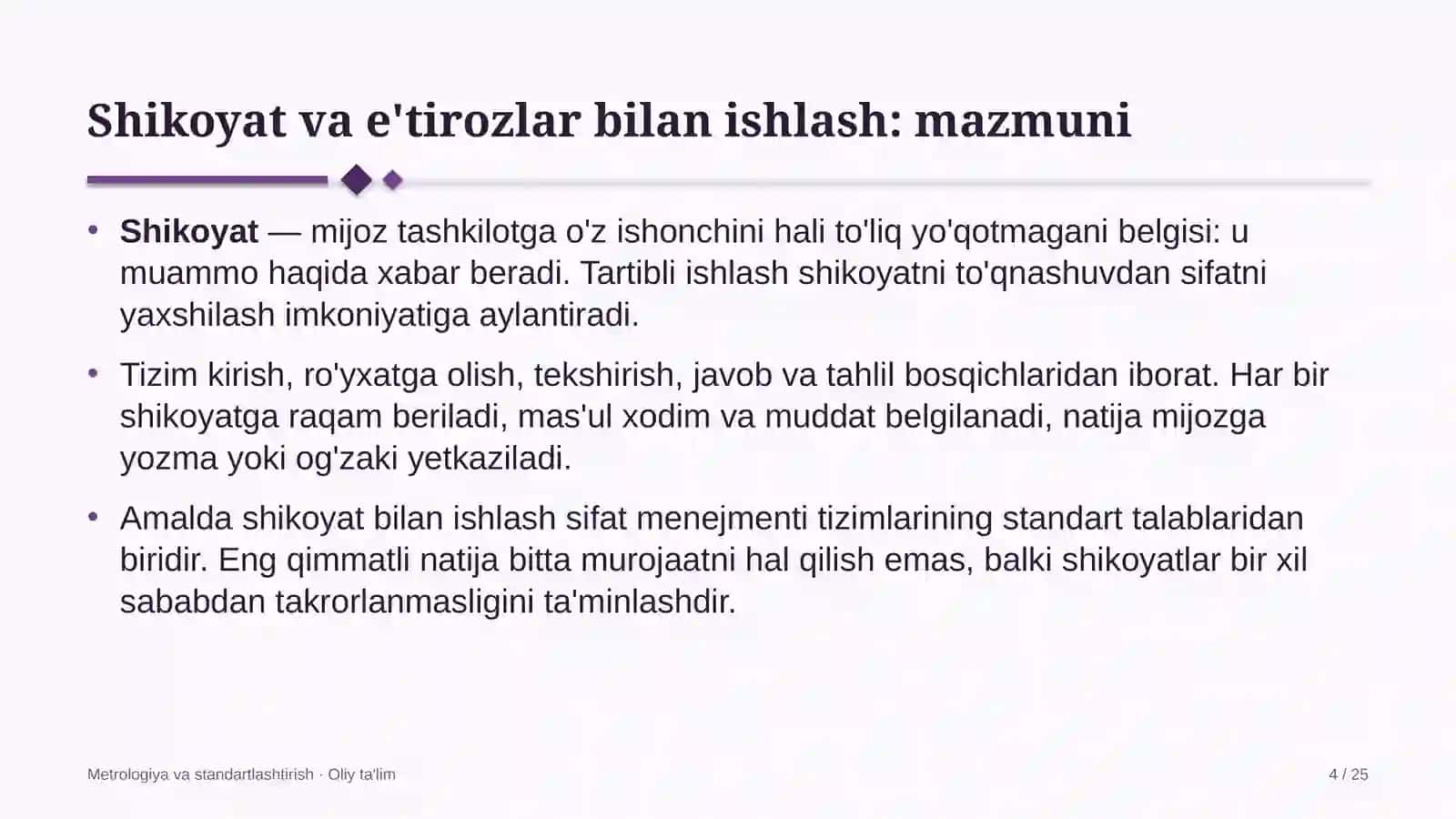 texnik ko'rik markazlarida shikoyat va e'tirozlar bilan ishlash 7619 4