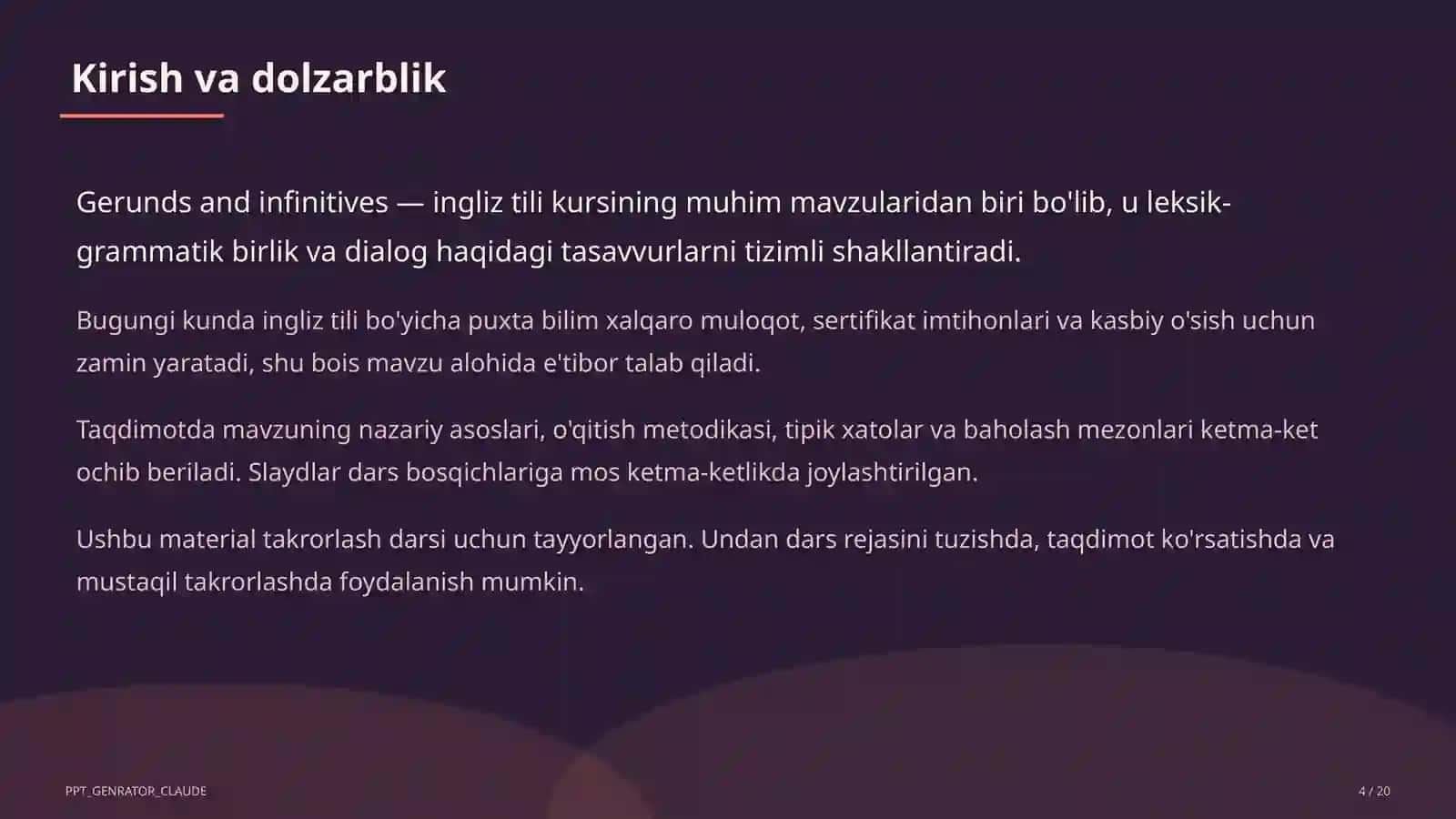 Gerunds and infinitives (11-sinf) 4