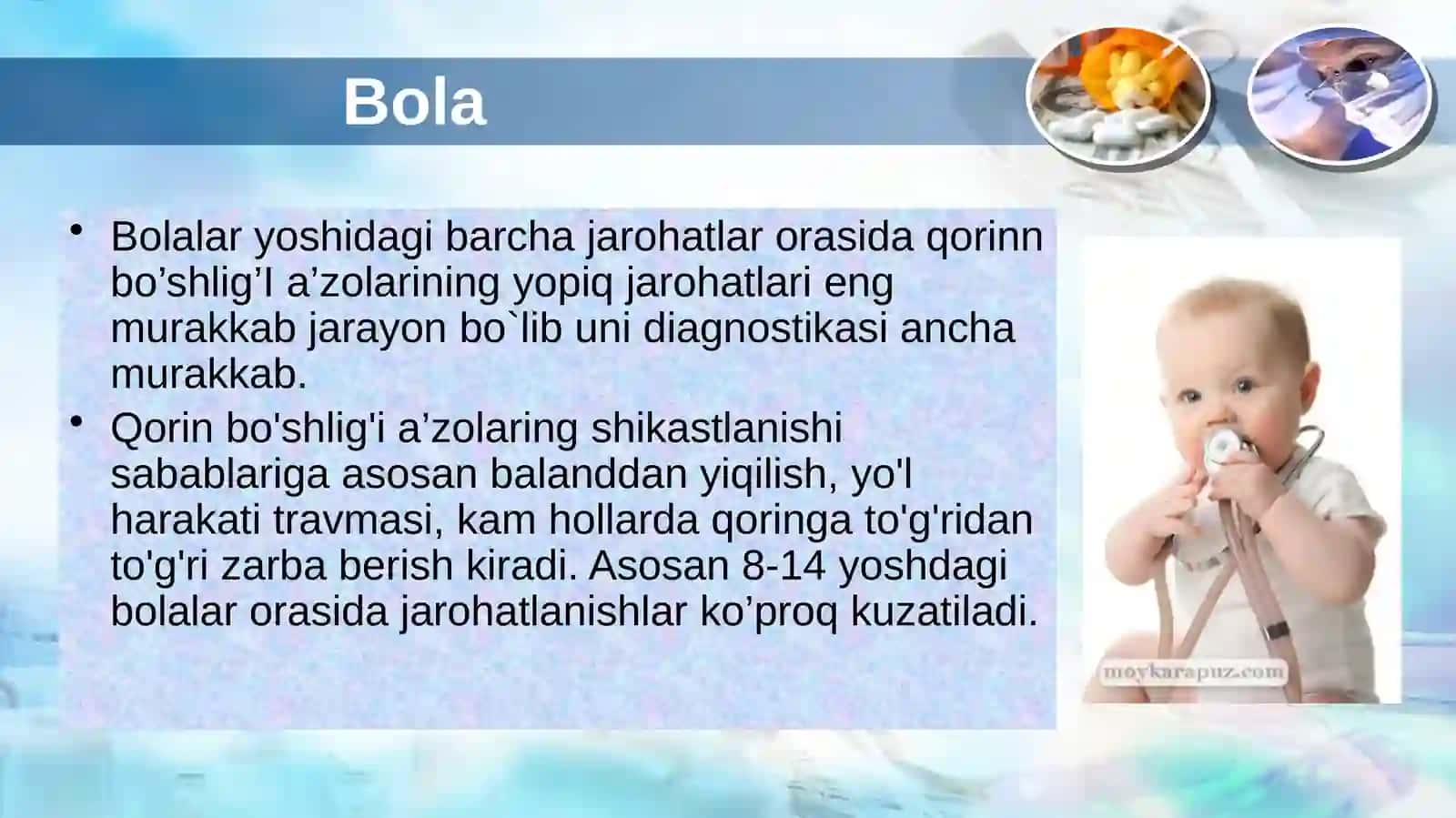 qorin yopiq jaroxatlarining o'zgaxsosligi va davolash prinsiplari 4