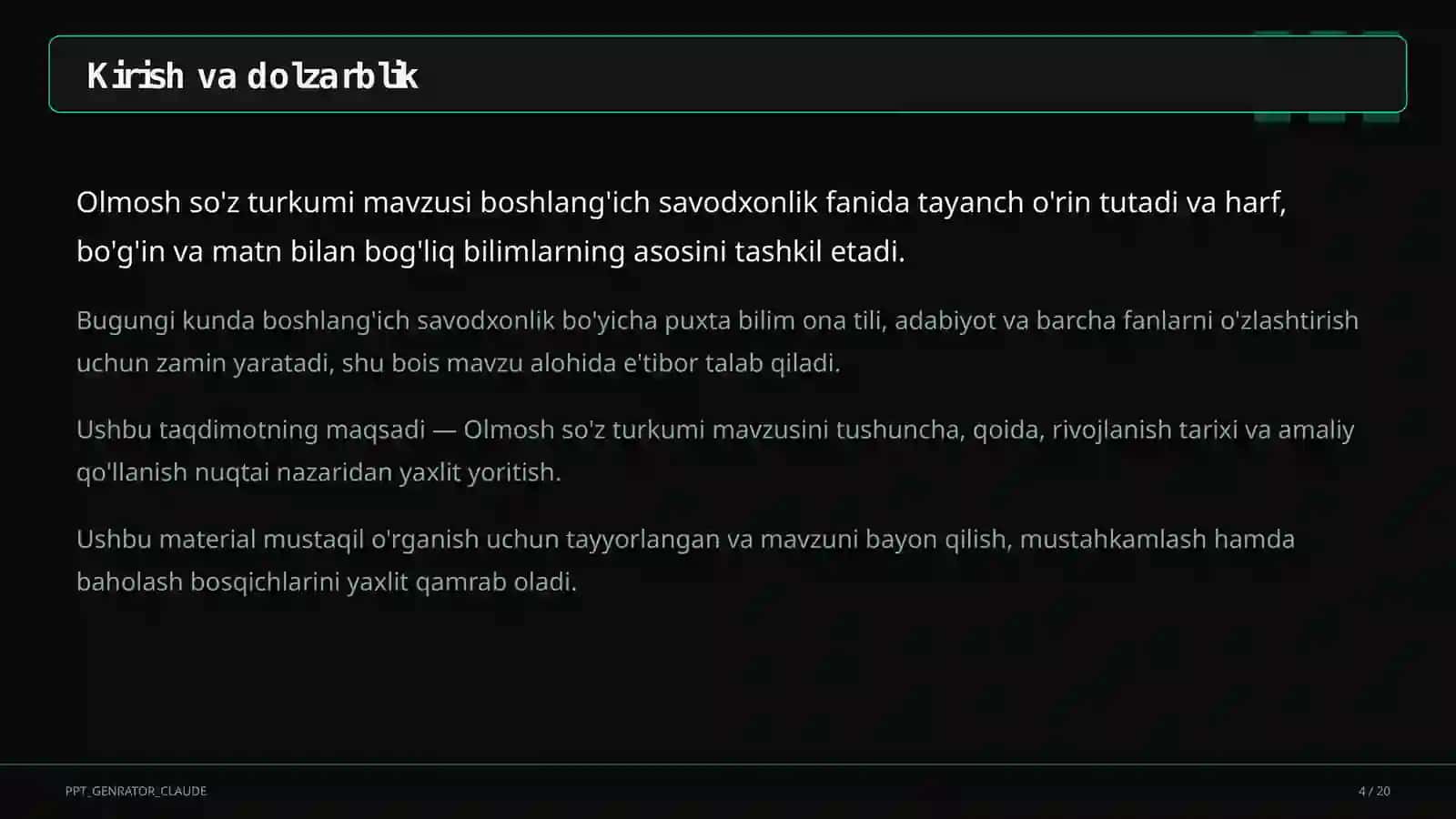 Olmosh so'z turkumi (4-sinf) 4