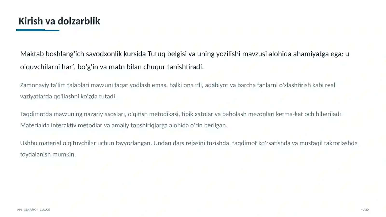 Tutuq belgisi va uning yozilishi (2-sinf) 4