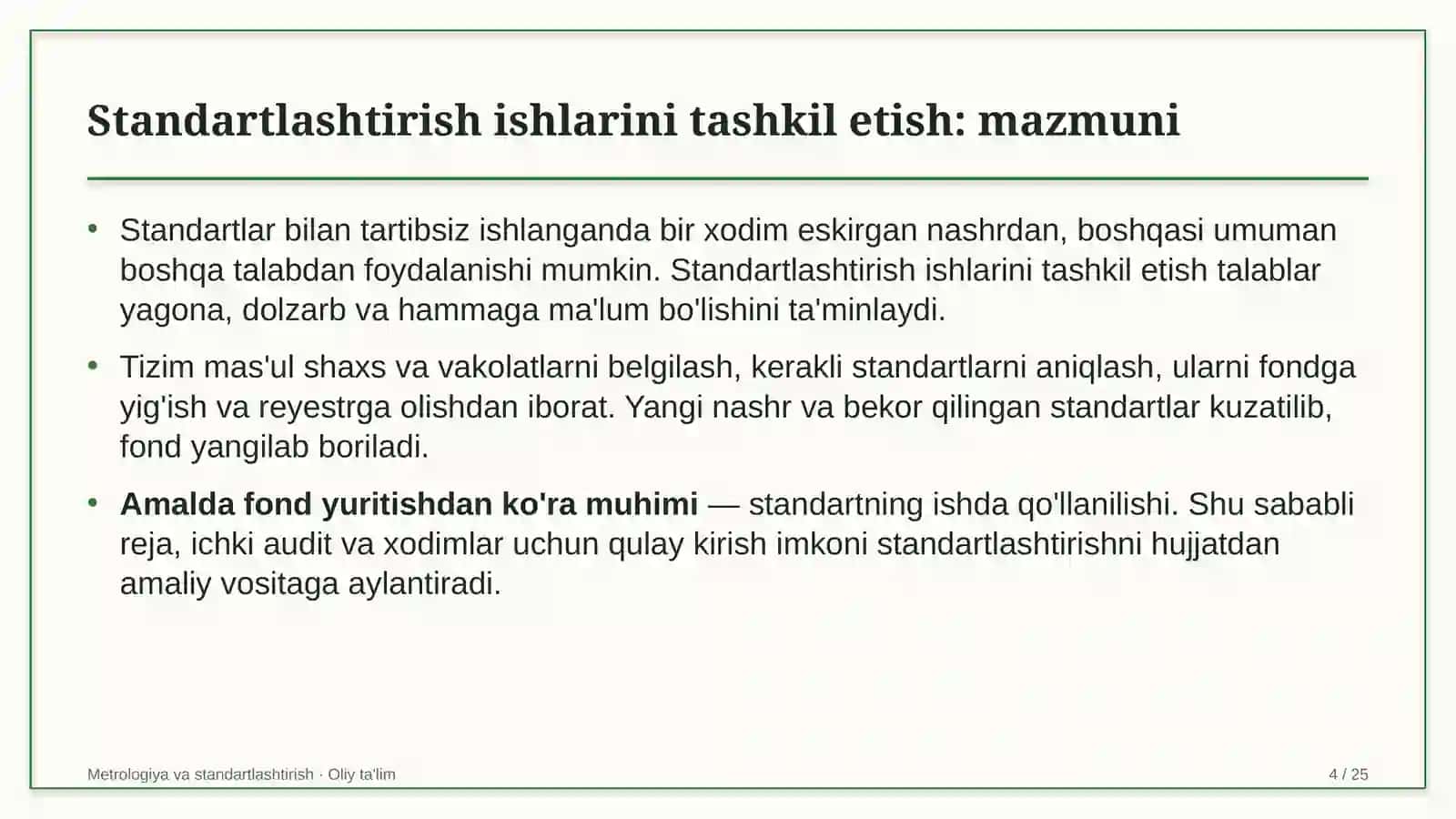 Davlat xaridlari tizimida standartlashtirish ishlarini tashkil etish 4