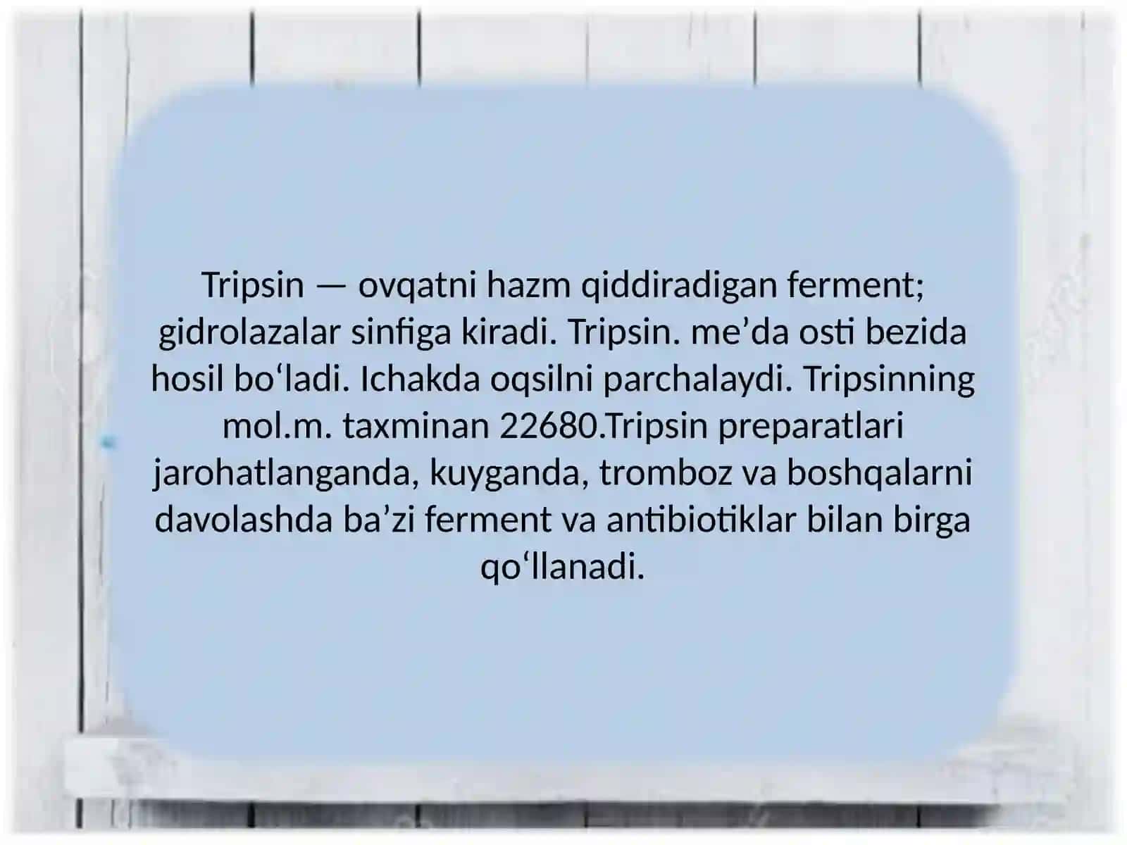 Tripisn va pepsin fermentlarining organizmdagi ahamiyati 4