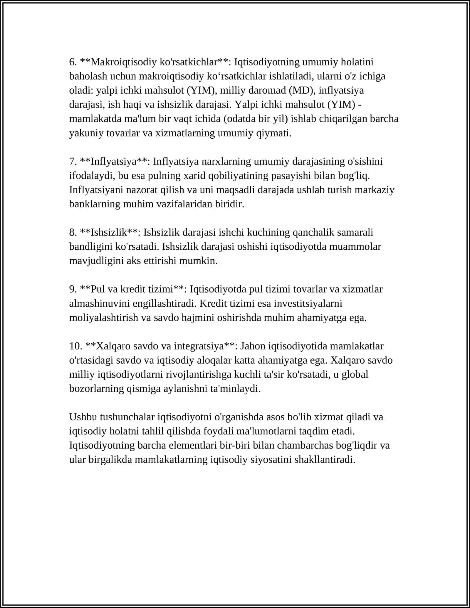 Iqtisodiyotning asosiy tushunchalari 4