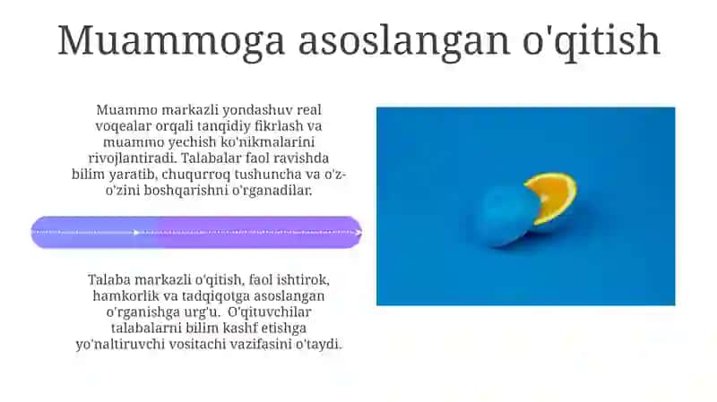 Kreativ pedagogika fanini oʻqitish metodlarining òziga xos xususiyatlari 4
