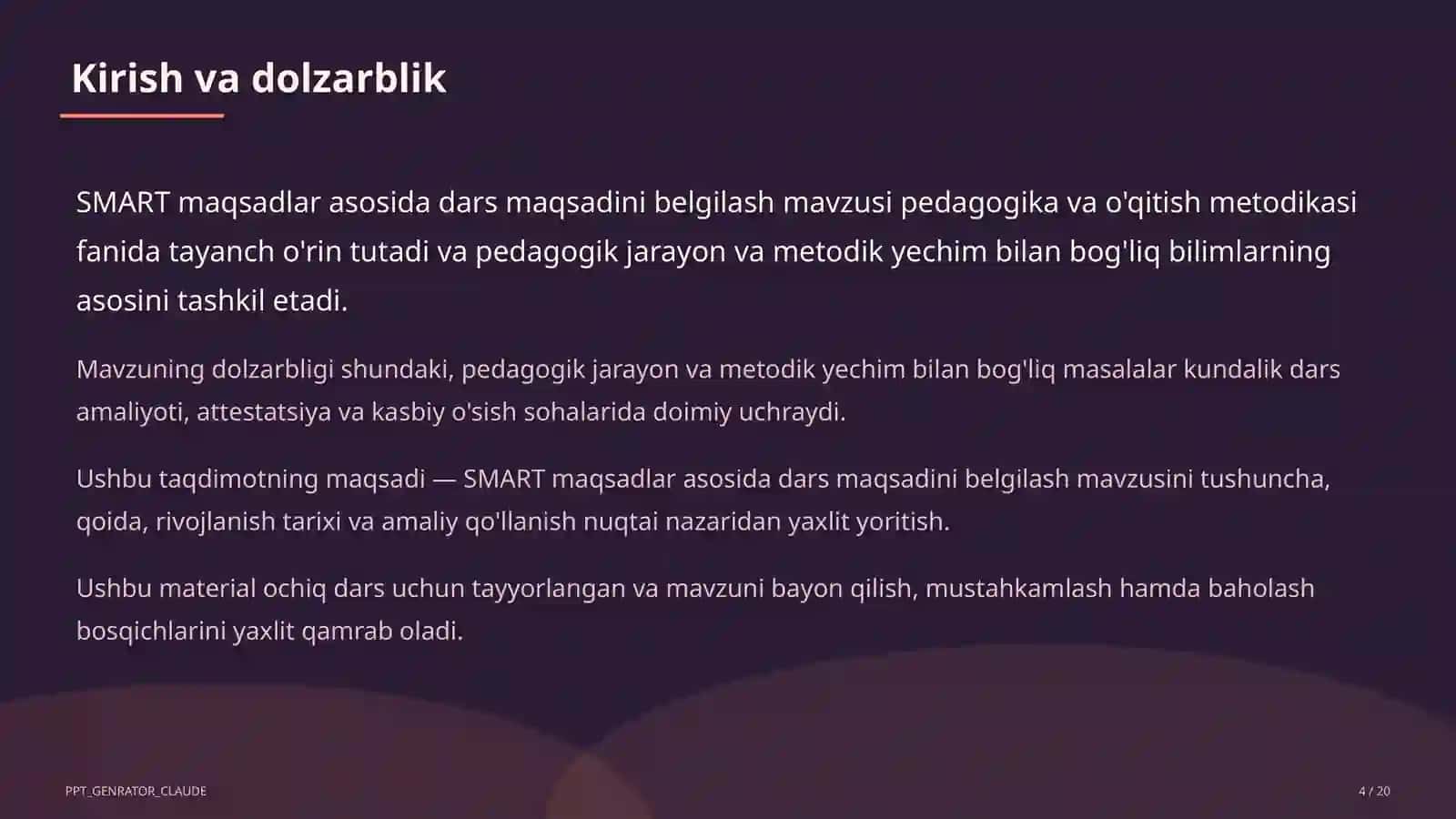 SMART maqsadlar asosida dars maqsadini belgilash 4