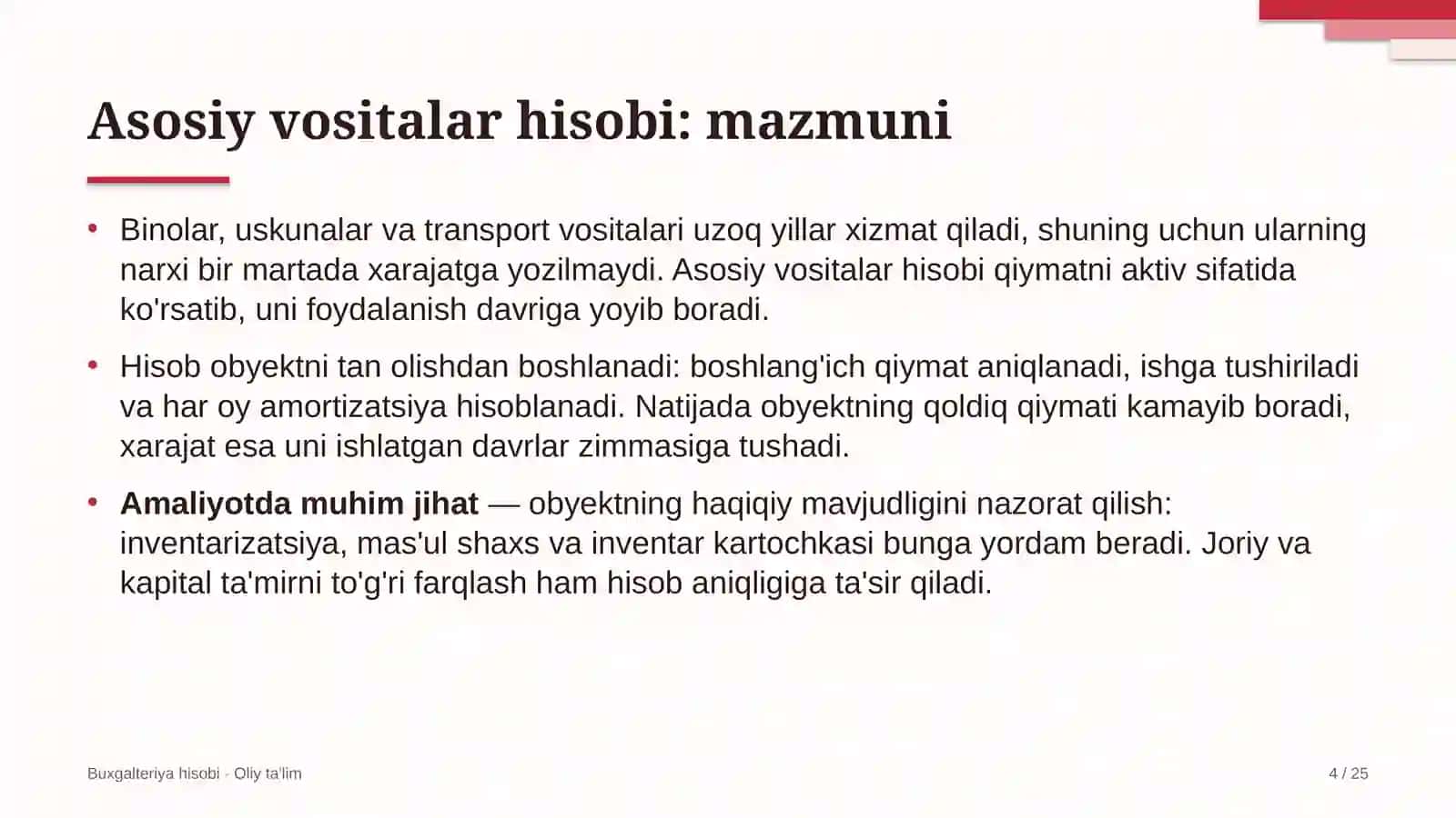 qimmatli qog'ozlar bozorida asosiy vositalar hisobi 4088 4