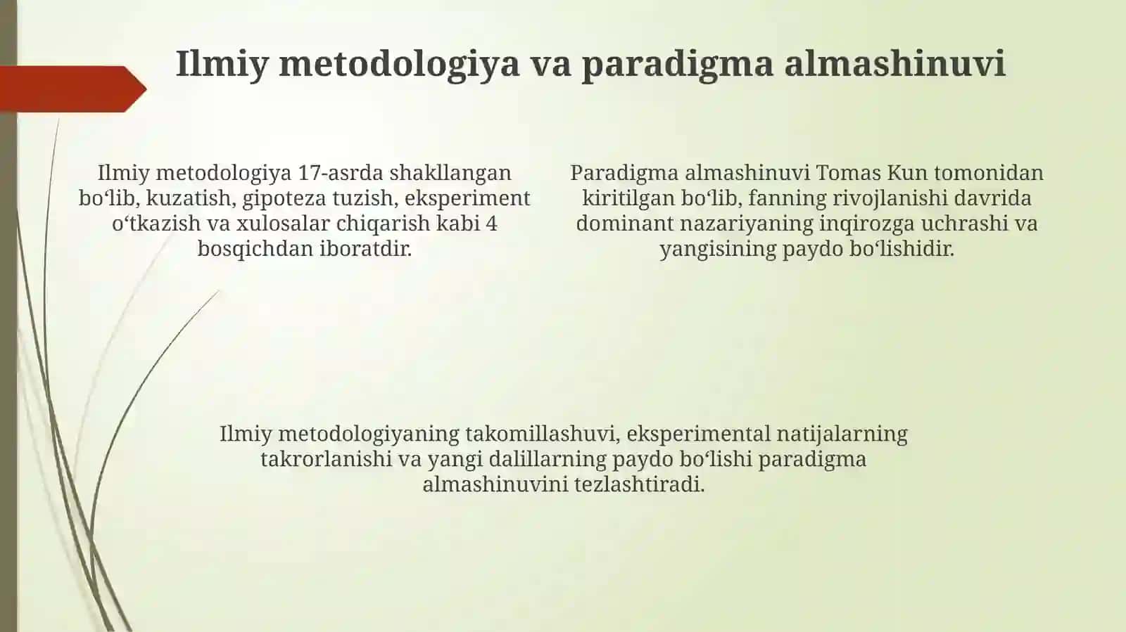 Yangi davr.Fanning shakllanish jarayoni va uning zamonaviy talqini 4
