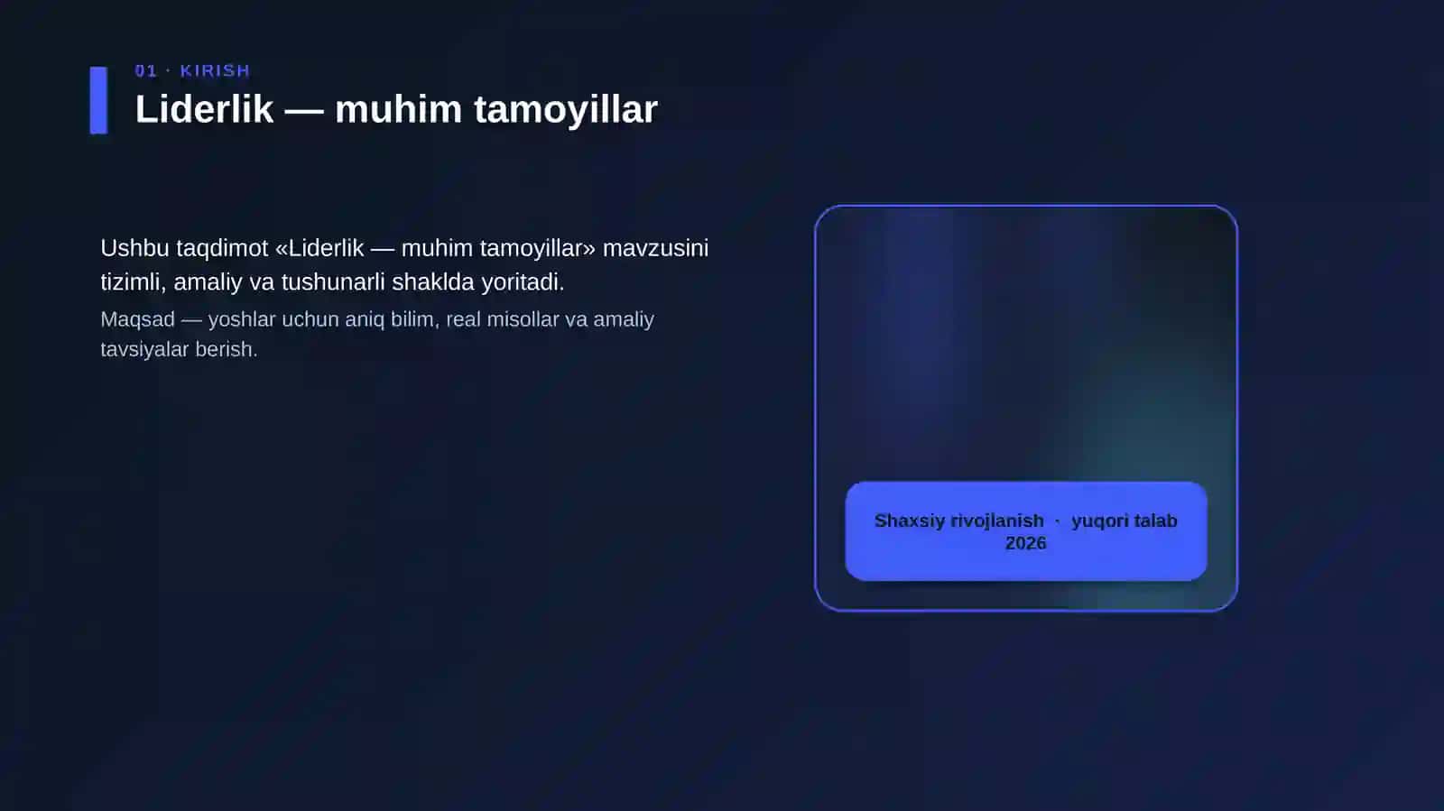 Liderlik — muhim tamoyillar 4