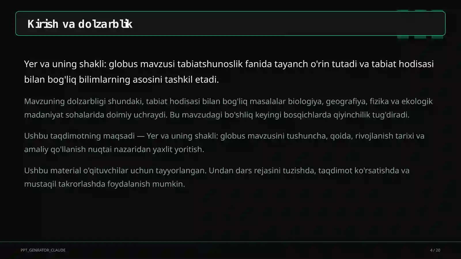 Tabiatshunoslik (1–4) 4